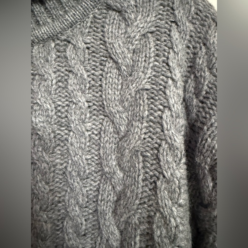 Vintage Guess Jeans Cable Knit Fisherman Turtleneck Lambswool Sweater XXL Unisex - Picture 3 of 4